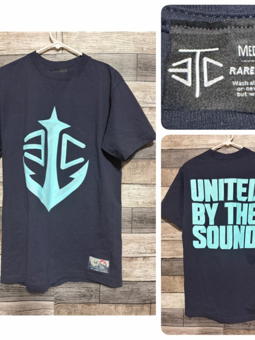 Etc Rarewear Seattle Kraken NHL T Shirt Size M Blue Heavy United By The Sound